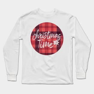 Christmas Time Plaid Long Sleeve T-Shirt